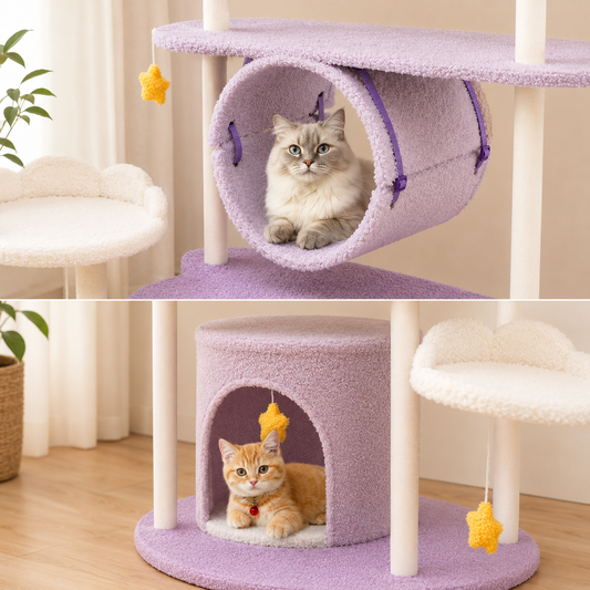 Celestial Cat Tower with Condo & Play Tunnel