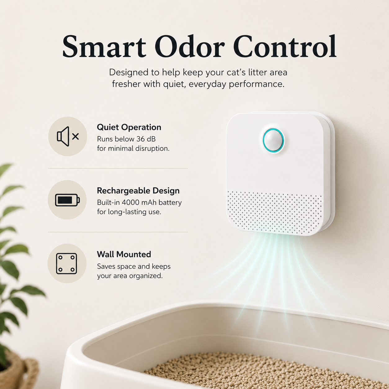 Smart Pet Litter Odor Purifier