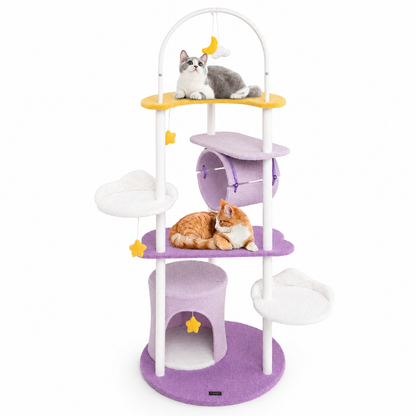 Celestial Cat Tower with Condo & Play Tunnel