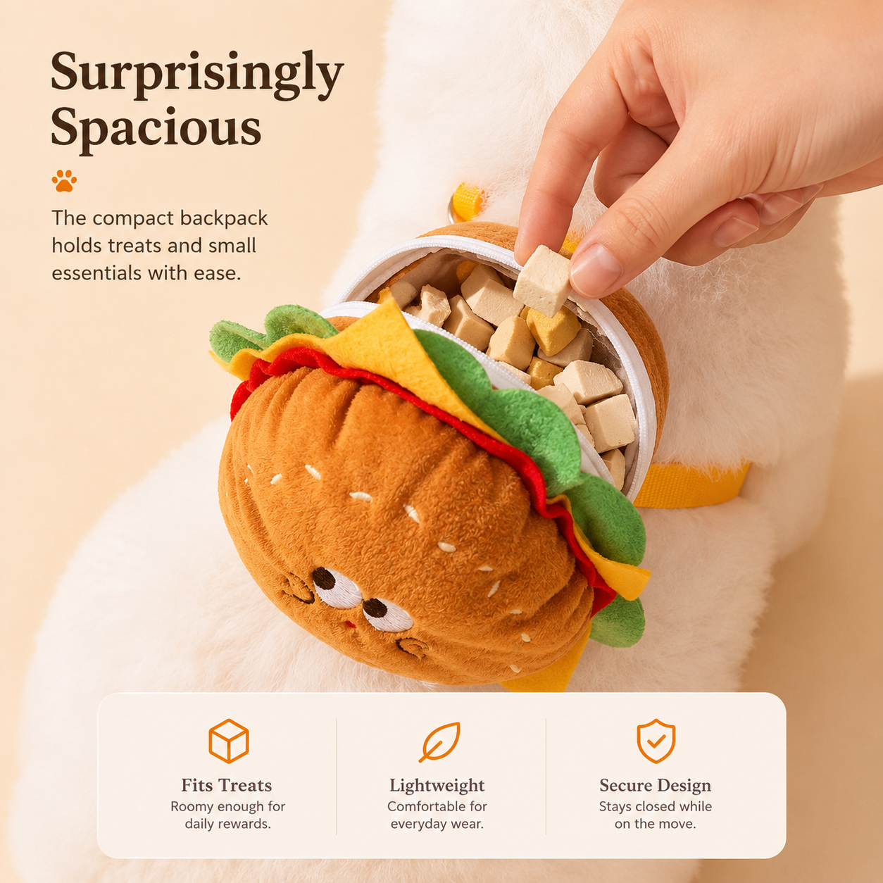 Burger & Fries Pet Harness Backpack