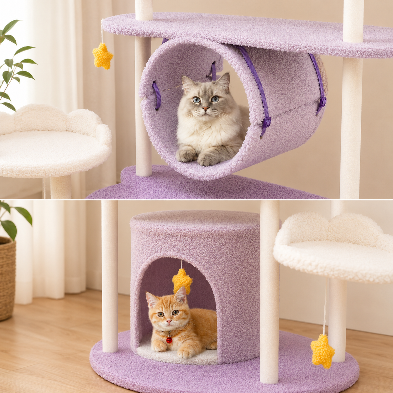 Celestial Cat Tower with Condo & Play Tunnel