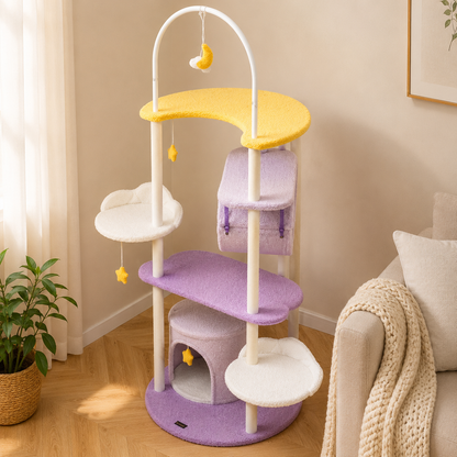 Celestial Cat Tower with Condo & Play Tunnel