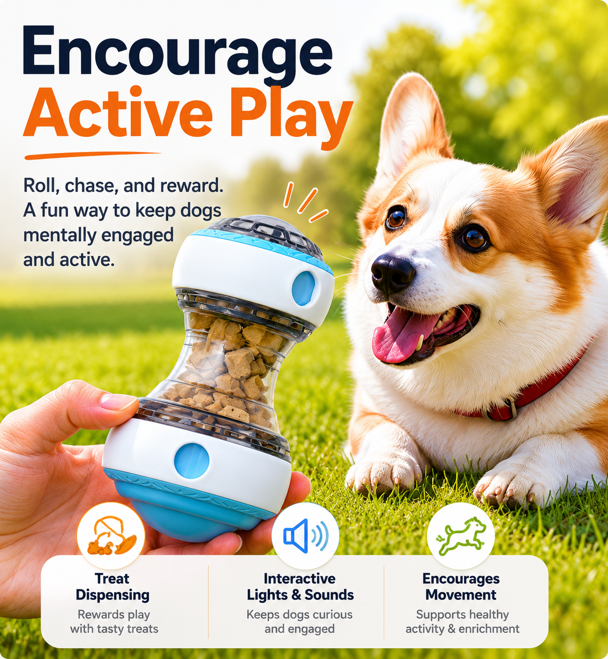 Roll & Reward Slow Feeder Toy
