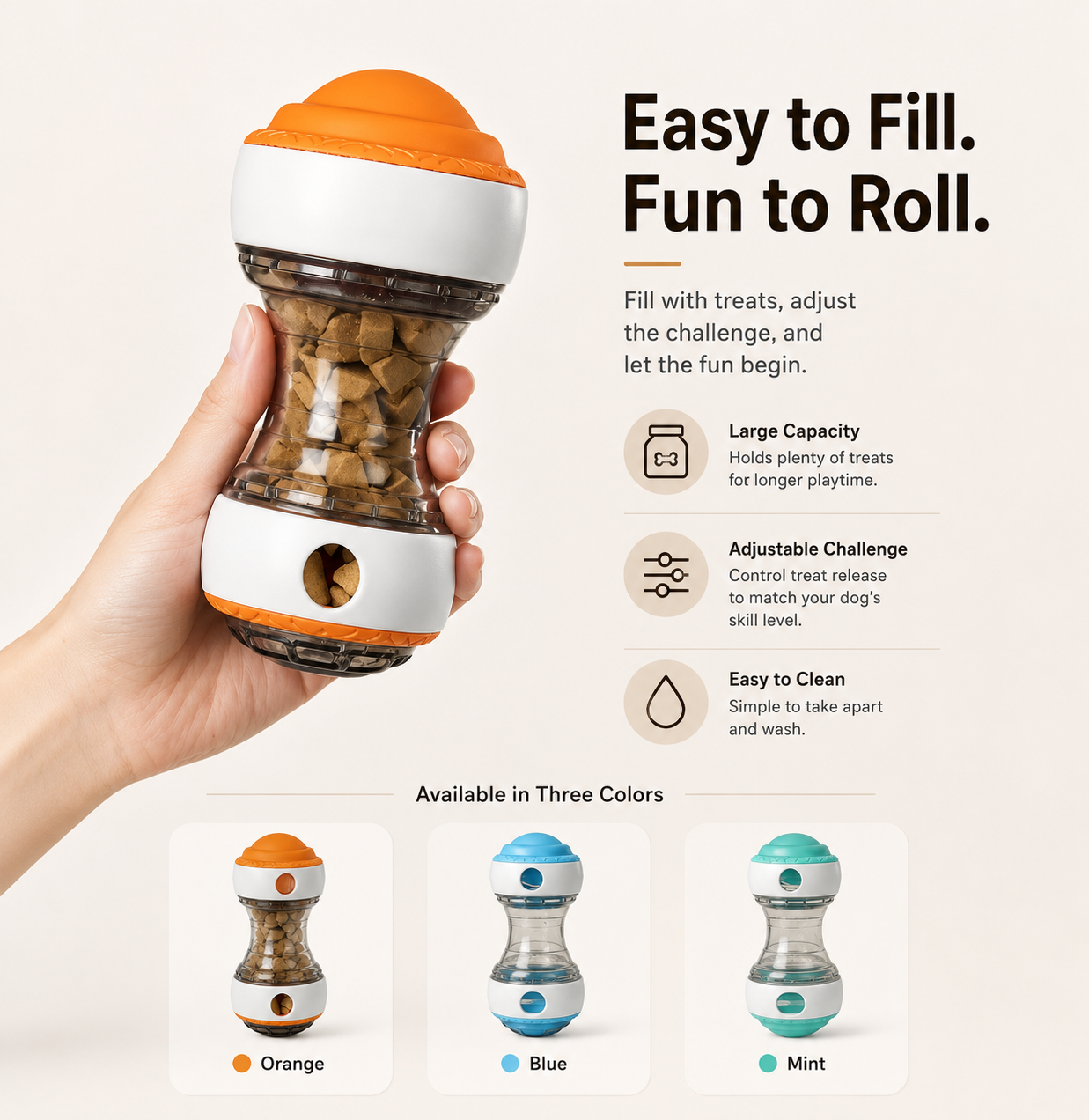 Roll & Reward Slow Feeder Toy