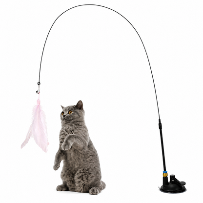 Strong Suction Feather Wand Toy for Cats