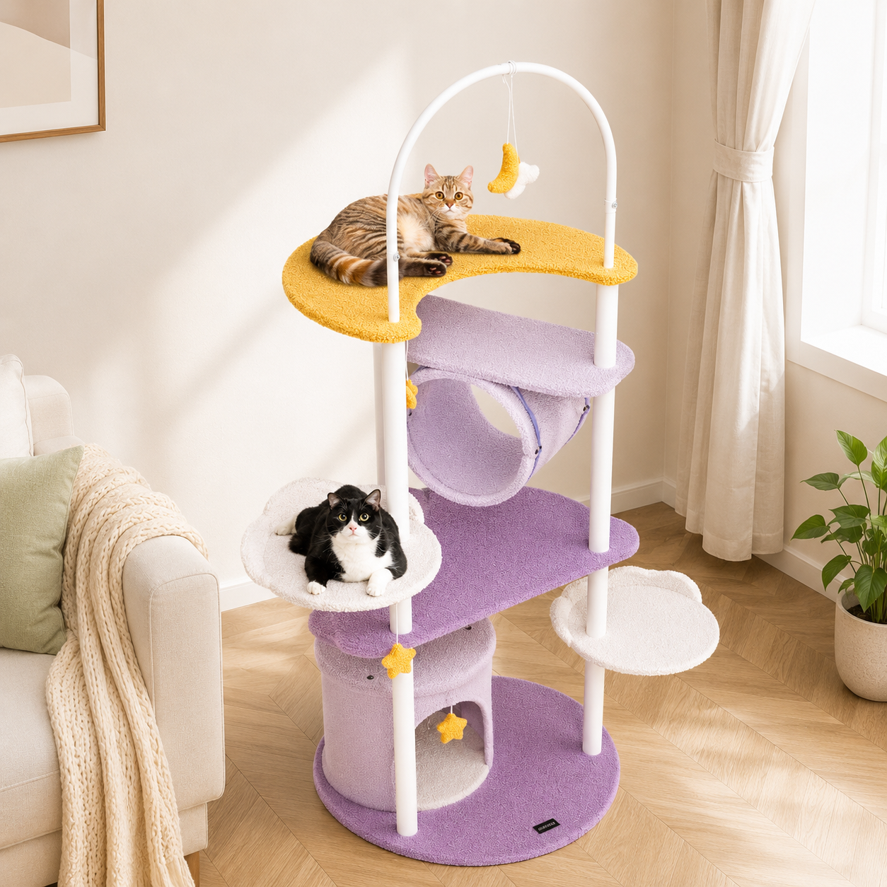 Celestial Cat Tower with Condo & Play Tunnel